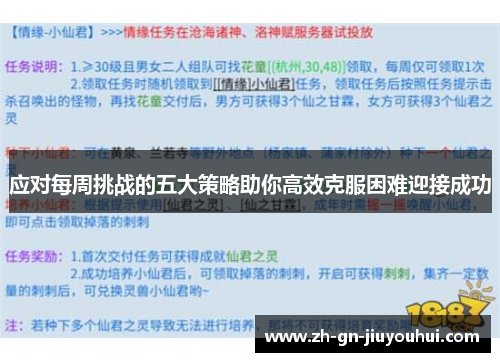 应对每周挑战的五大策略助你高效克服困难迎接成功